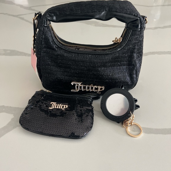 Juicy Couture Black Shoulder Bag Set - Picture 1 of 2